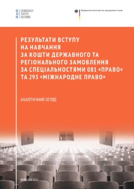Результати вступу на навчання за кошти державного та регіонального замовлення за спеціальностями 081 «Право» та 293 «Міжнародне право» у 2021 році