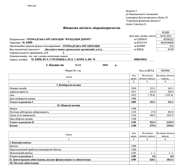 financial report 2020