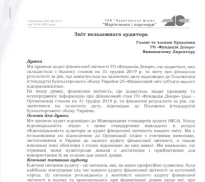 Звіт незалежного аудитора 2019